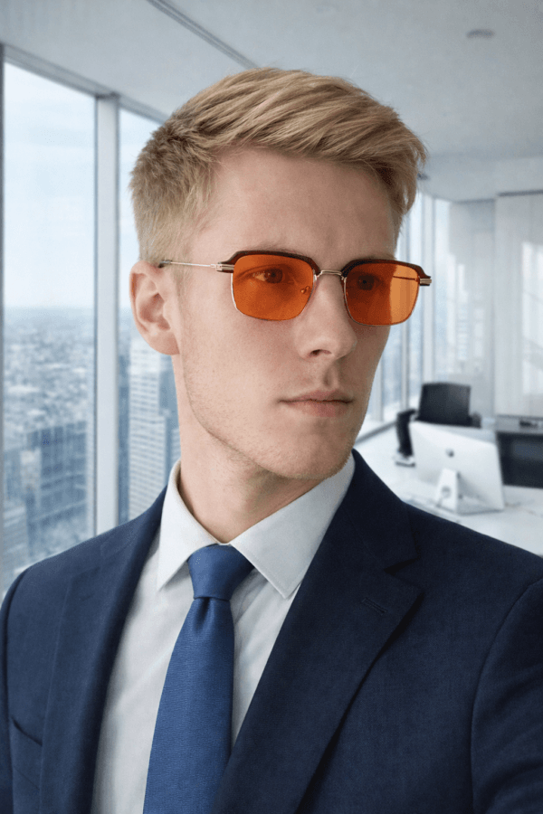 Polonium Vision Amber Iron Okulary dzienne przeciw światłu niebieskiemu